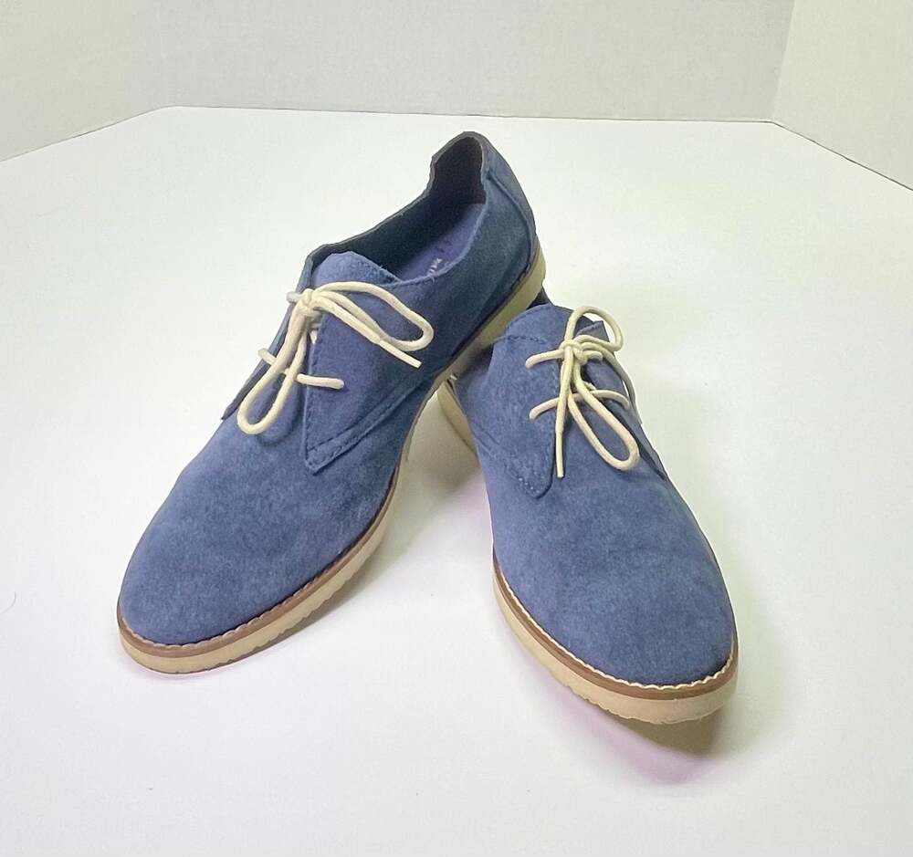 Walk Over Buks Blue Suede Oxford Shoes, Men's Size 8 — Classic Heritage Style